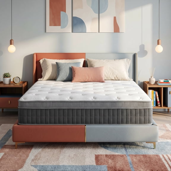 12" King Medium Firm Hybrid Mattress, Balanced Support with Motion-Free and Airflow Design