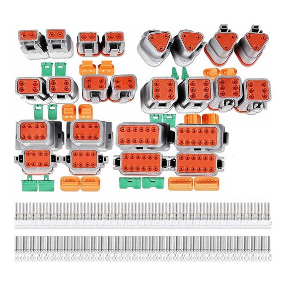 12 Kits DT Series Connector Kit 2 3 4 6 8 12 Pin Connectors IP68 Waterproof Automotive Electrical Connectors Plug