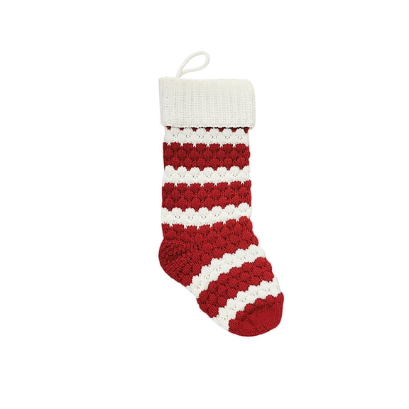 12" Knit Christmas Stockings with Pompoms Personalized Cable Knit Stockings Snowflake Xmas Stockings Large Classic Rustic Christmas Stockings for Christmas Candy Gifts Decor
