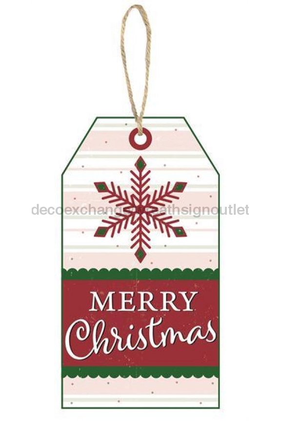 12"L X 6.5"H Merry Christmas Luggage Tag Red/Green/White AP8504