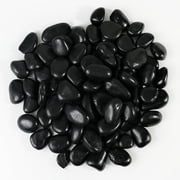 12 LBS River Rocks, StoneCreek, Decorative Garden Stones for Plant Landscaping, Polished Gravel Filler Pebbles, Large Size, Black