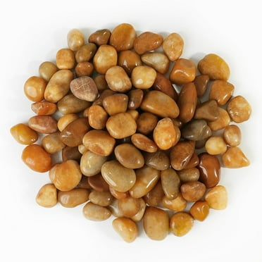 12 LBS River Rocks, StoneCreek Decorative Garden Stones for Plant Landscaping, Polished Gravel Filler Pebbles, Pale Yellow