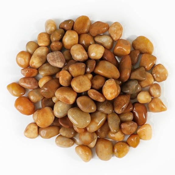 12 LBS River Rocks, StoneCreek, Decorative Garden Stones for Plant Landscaping, Polished Gravel Filler Pebbles, Large Size, Pale Yellow