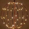 thumbnail image 1 of 12" LED Fairy Light Ball - Indoor/Outdoor Fairy Lights Decoration with Fairy Mini Lights, Sphere Light Fold Flat Metal Frame (Warm White Lights/Brown Frame), 1 of 7