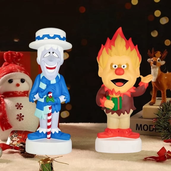 12" LED Lighted Heat Miser Blow Mold Ornament, Classic Cartoon Holiday Villain Figure, Plug-In Illuminated Decor For Indoor Tabletops, Outdoor Yard And Seasonal Holiday Displays