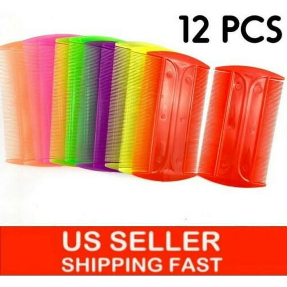 12 LICE AND FLEA REMOVAL COMBS / 12 PEINES DOBLE FINOS PARA LOS PIOJOS PLASTIC
