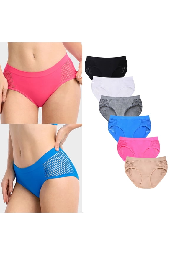 12 Ladies Panties Seamless Stretch Bikini Brief Mesh Sexy Women Underwear Panty