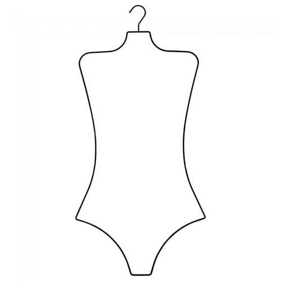 12 Ladies Wire Body Shape Swimwear/Bikini Hanger, Black (Pack of 12)