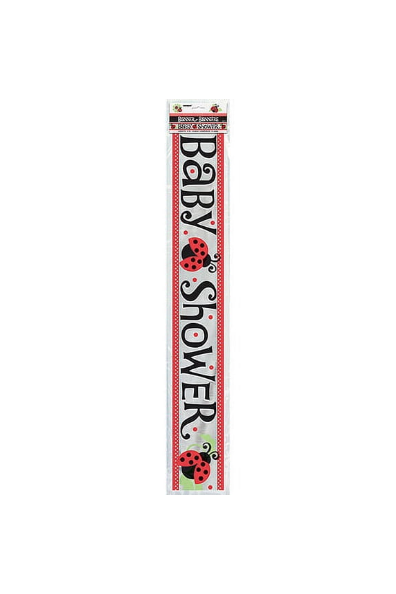 12' Ladybug Party Baby Shower Foil Banner