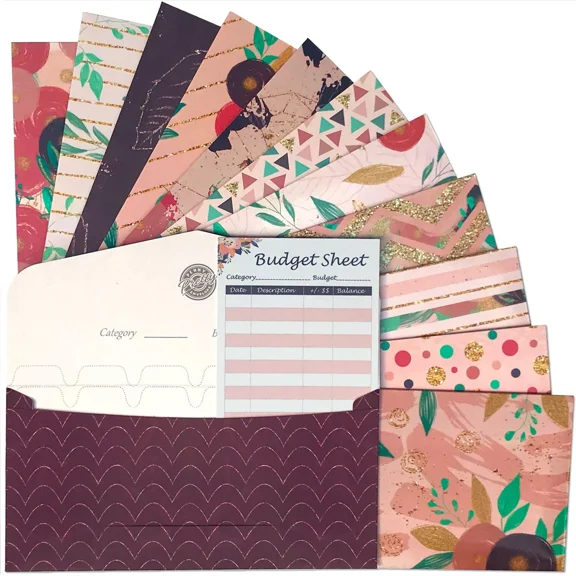 12 Laminated Budget Envelopes And Budget Sheets | Cash Envelope System | Mone...
