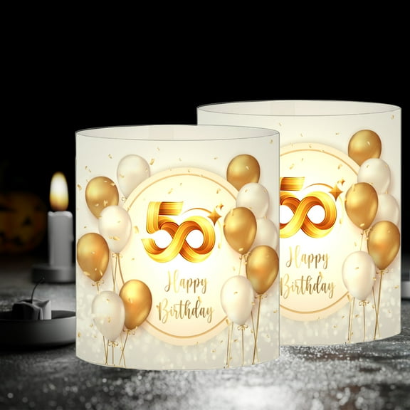 12 Lantern table decorated for 50th birthday, decorated for 50 years. Birthday, 50th Birthday Decorations, Party decorations 50th Birthday Gold, suitable for tea lights or candles