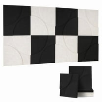 DOLLAR BOSS Bulletin Board with Push Pins, Pack of 8 Square Felt Pin Board Notice Boards for Home Office, 3D Square Round Design, Home Office Wall Decor Felt Wall Tiles for Photos Memos, Black Beige