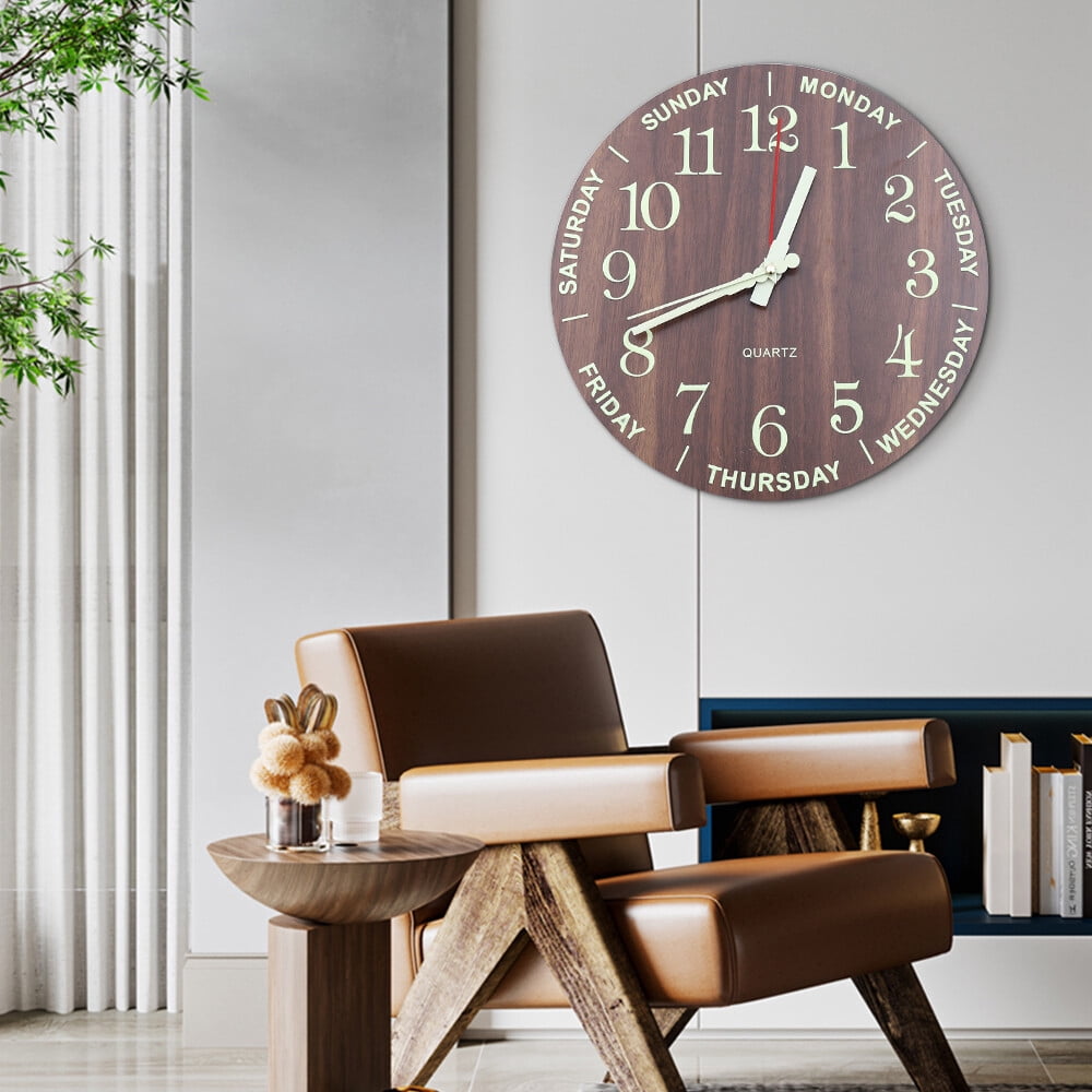 PEAKORA12" Large Luminous Wall Clocks Glow In The Dark Silent Digital ...