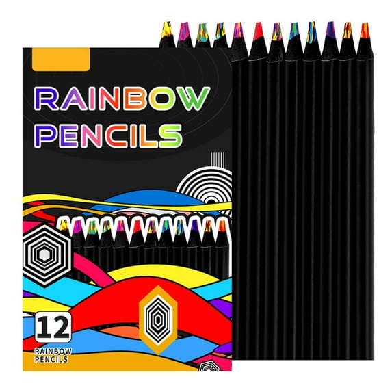 12 Large Rainbow Colored Pencils for Drawing Sketching and Coloring - Art Supplies for Adults and Children 12PCS