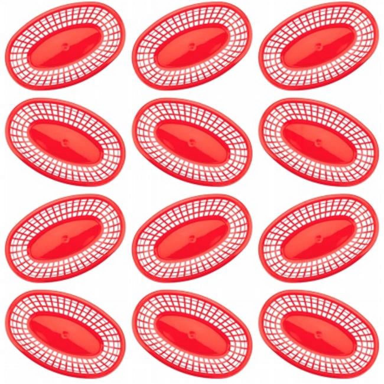 12 Large Red Plastic Food Baskets