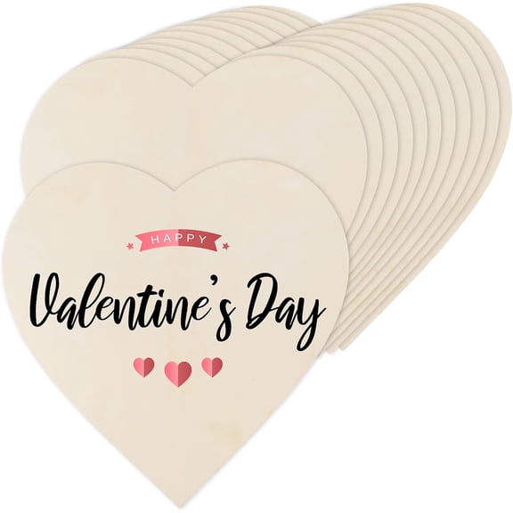 12 Large Wooden Heart Cutouts, 12 Inch Unfinished Wood Hearts - DIY Love Slices for Valentine's Day Embellishment Making