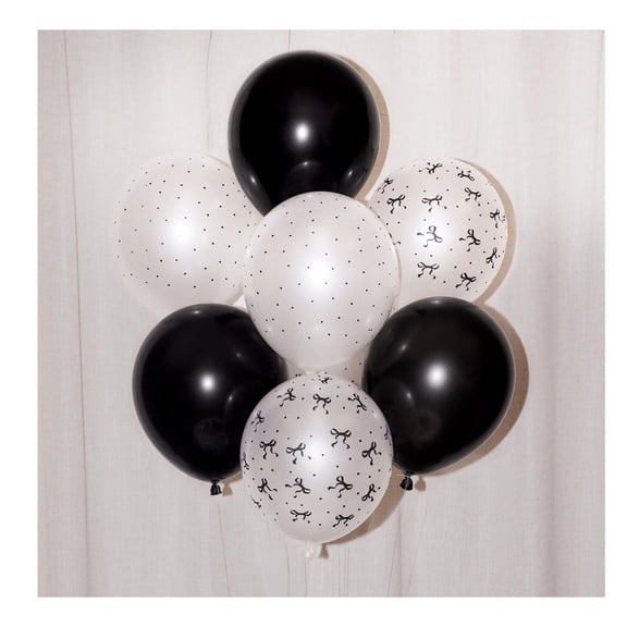 12" Latex Balloon Set, Bachelorette Decor, native Birthday Party Supplies, RIP to My 20s Party Decoions, Cute Emo Event Kit, Ideal for Showers, Anniversary Parties, Black, White