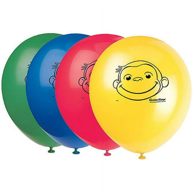 12" Latex Curious George Balloons, 8ct