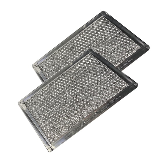 12-Layer Air Filter Factory 5" x 7.5" Pull Tab Microwave Grease Filter Replacements For Many GE, Frigidaire, Magic Chef & LG Microwave Oven Models Filter Set Of 2 (Pull Tab Long Side)
