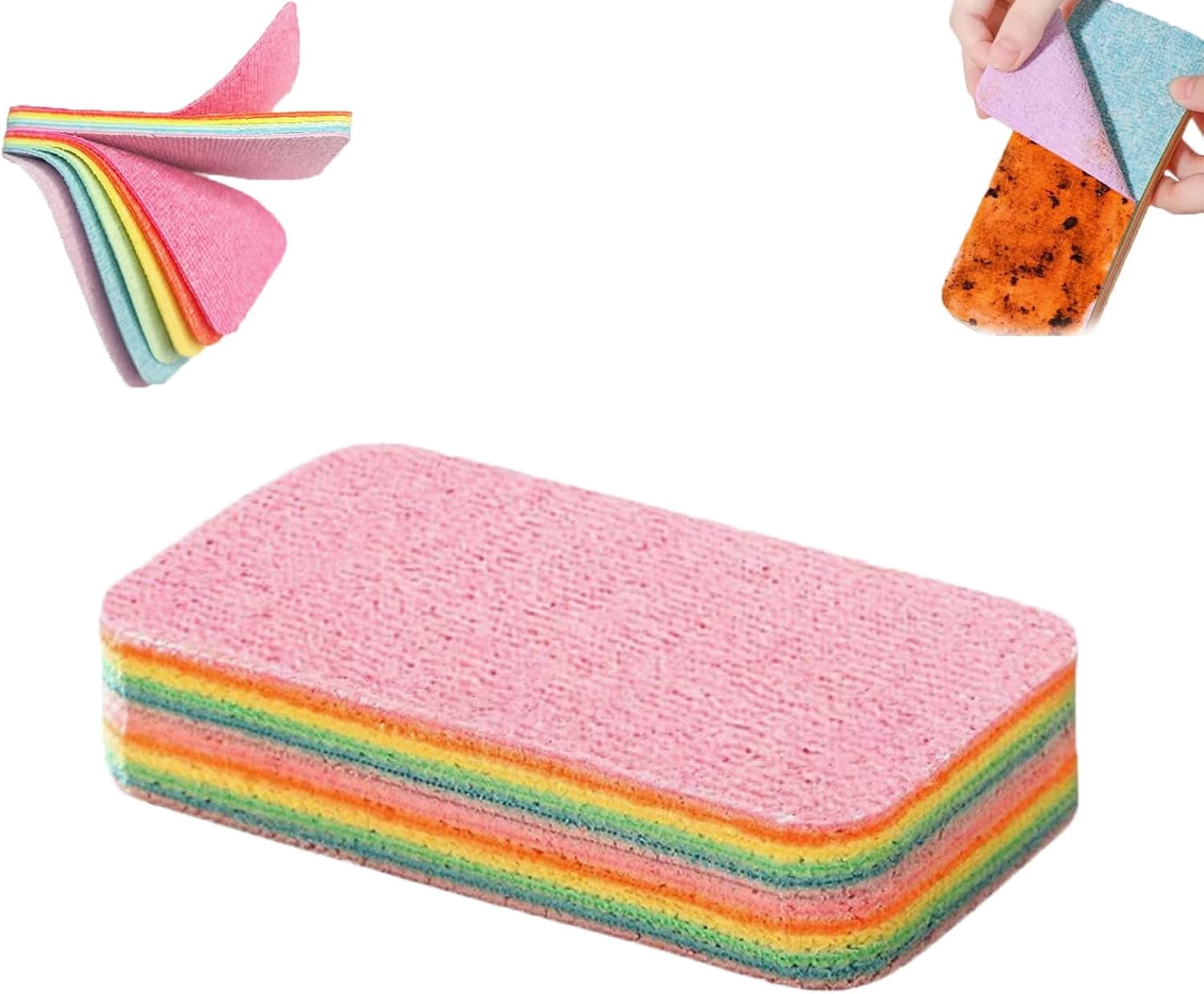 12 Layer Layered Microfiber Cleaning Sponge Block, Peelable Microfiber ...
