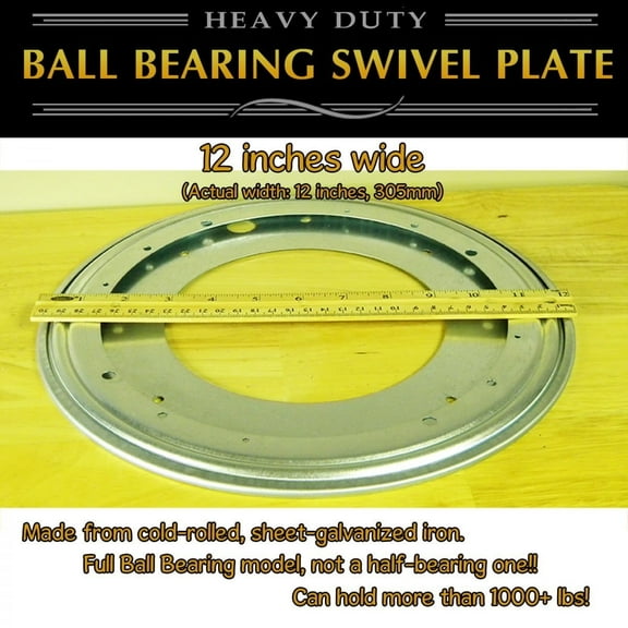 12" Lazy Susan Swivel Plate Turntable Full Ball Bearing Thin Profile for displays