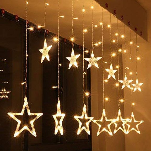 12 Led Star String Light Warm White 138 Leds - 3 Meter, Decorative Lights | For Decoration Christmas, Wedding, Party, Home & Patio Decorative Lighting | For Living Room, Parties, Weddings