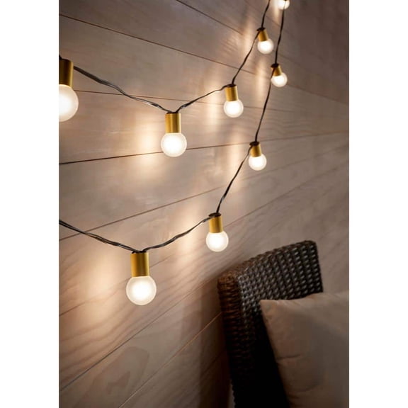 Open Box 12-Light 12 ft. Indoor/Outdoor Gold Socket Plug-In String Light with Incandescent Bulbs Included