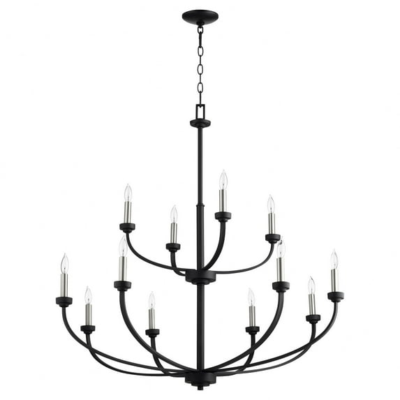6160-12-69-Quorum Lighting-Reyes - 12 Light 2-Tier Chandelier -Traditional Installation