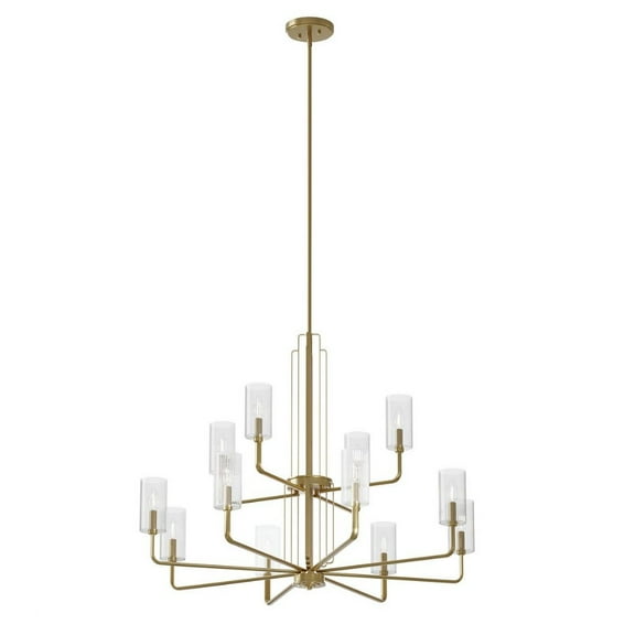 12 Light 2-Tier Large Chandelier In Art Deco Style-40.5 Inches Wide Kichler Lighting 52412Bnb