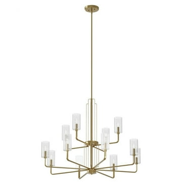12 Light 2-Tier Large Chandelier In Art Deco Style-40.5 Inches Wide Kichler Lighting 52412Bnb