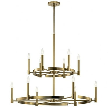12 Light 2-Tier Large Chandelier In Soft Contemporary Style-33.25 Inches Tall And 40 Inches Wide-Brushed Natural Brass Finish Kichler Lighting