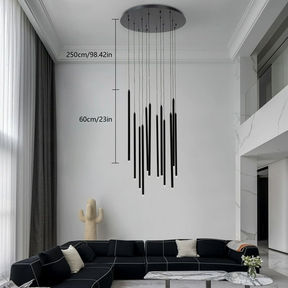 12-Light Adjustable Chandelier Drop pendant lamp Living Room Stairway Ceiling