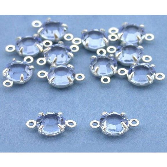 12 Light Blue Rhinestone Rose Montees 10.5 x 6mm