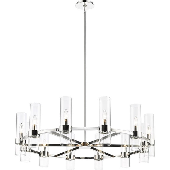 12 Light Chandelier In Restoration Style-13 Inches Tall And 43.5 Inches Wide-Polished Nickel Finish Z-Lite 4008-12Pn