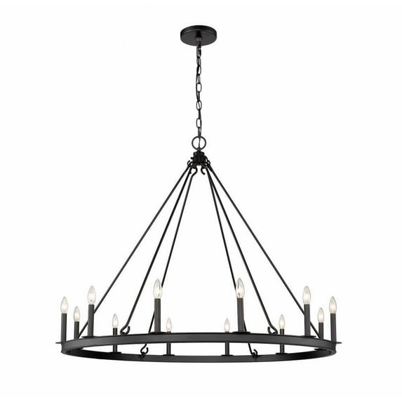 12 Light Chandelier-Matte Black Finish Bailey Street Home 372-Bel-4185772