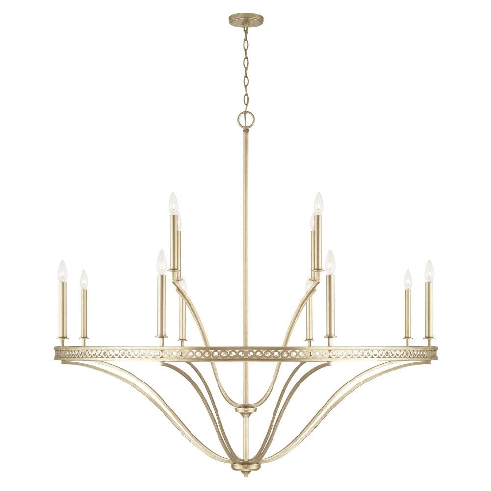 Isabella Winter Gold 12-Light Ornate Chandelier