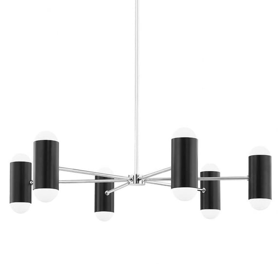 12 Light Chandelier in Contemporary-Futuristic Style 9.5 inches Tall and 40 inches Wide-Polished Nickel/Soft Black Finish Bailey Street Home