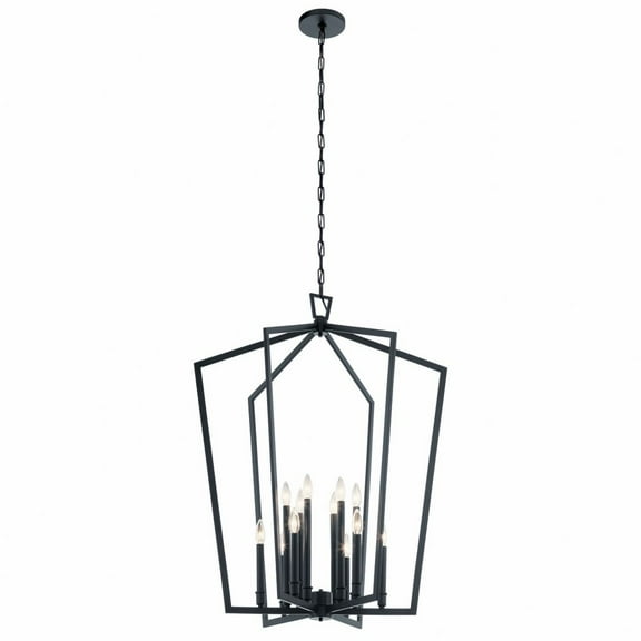 43496BK-Kichler Lighting-Abbotswell - 12 Light Foyer Chandelier - with Traditional inspirations - 39.25 inches tall by 30 inches wide-Black Finish
