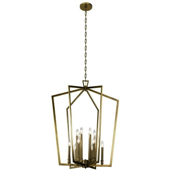 12 Light Foyer Chandelier with Traditional Inspirations 39.25 inches Tall By 30 inches Wide-Natural Brass Finish Bailey Street Home 147-Bel-3329970