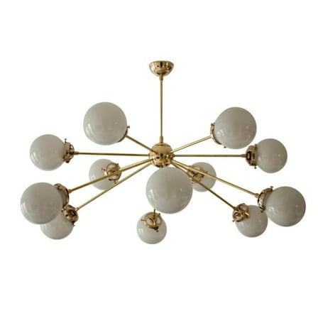 12 Light Globe Mid Century Brass Sputnik chandelier light Fixture