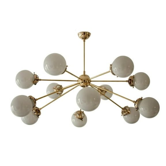 12 Light Globe Mid Century Brass Sputnik chandelier light Fixture