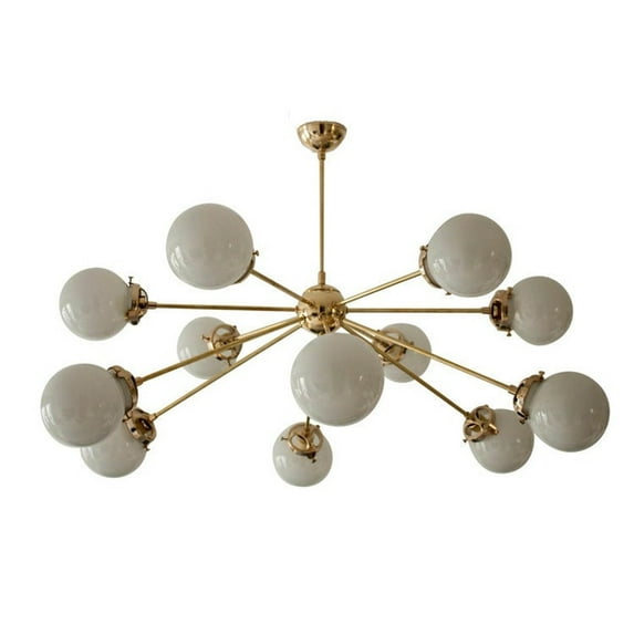 12 Light Globe Mid Century Brass Sputnik chandelier light Fixture