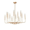 thumbnail image 1 of 31" Gold Farmhouse Chandelier, 12-Light Adjustable Height Pendant Light with E12 Sockets, Iron Candle-Style Fixture, 1 of 1