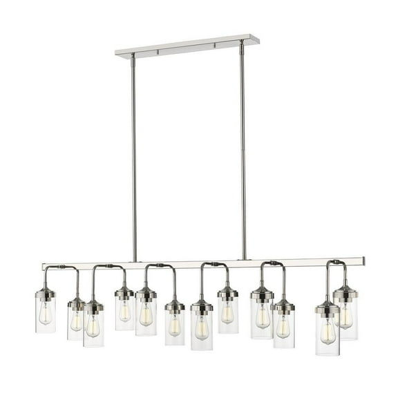 12 Light Pendant in Industrial Style 60 inches Wide By 15.25 inches High-Polished Nickel Finish Bailey Street Home 372-Bel-2750833