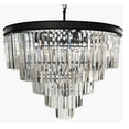 thumbnail image 1 of 12 Lights Luxury Modern Crystal Chandelier Pendant Ceiling Light - Black, 1 of 5
