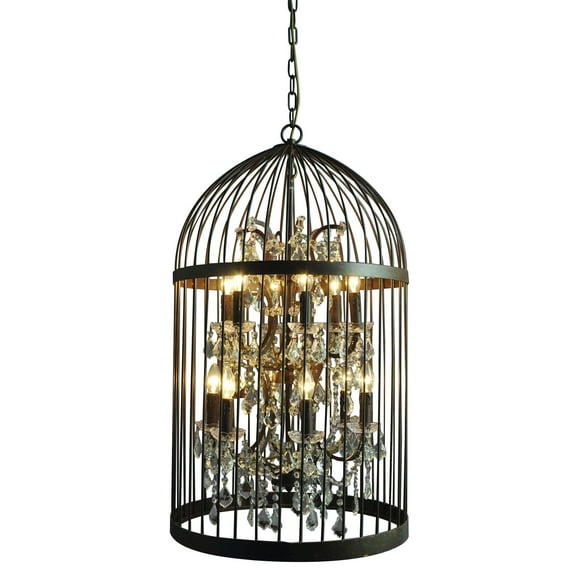 12 Lights Mini Chandelier in Red Rustic Fin sh