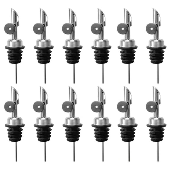 12 * Liquor Bottle Pourers-Silver