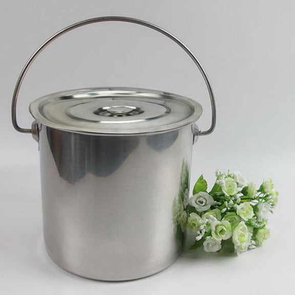 12 Liters Extra Thick Stainless Steel Barrel Bucket Food Tank Water Storage with Lid