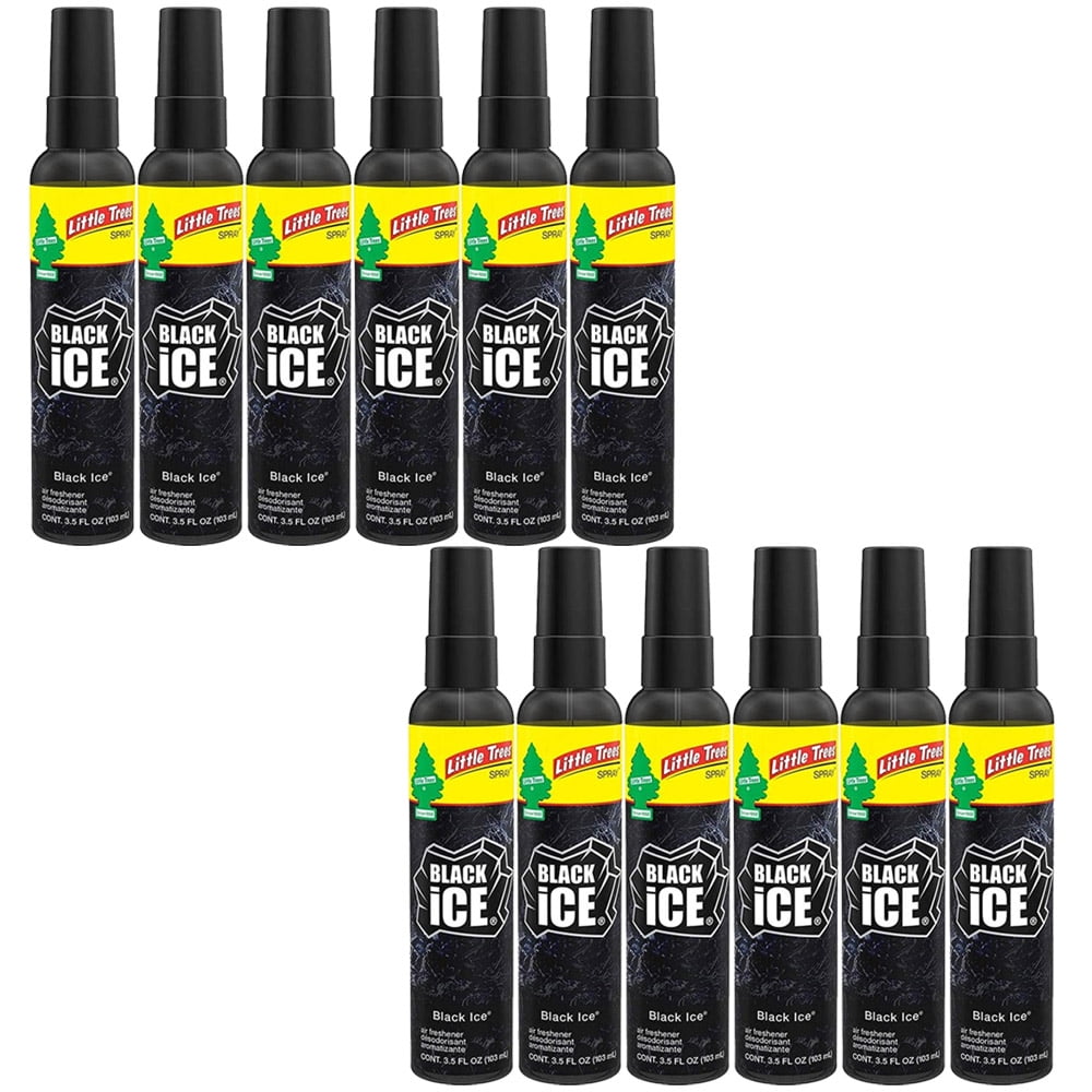 12 Little Trees Air Freshener Spray Black Ice 3.5oz Bottle