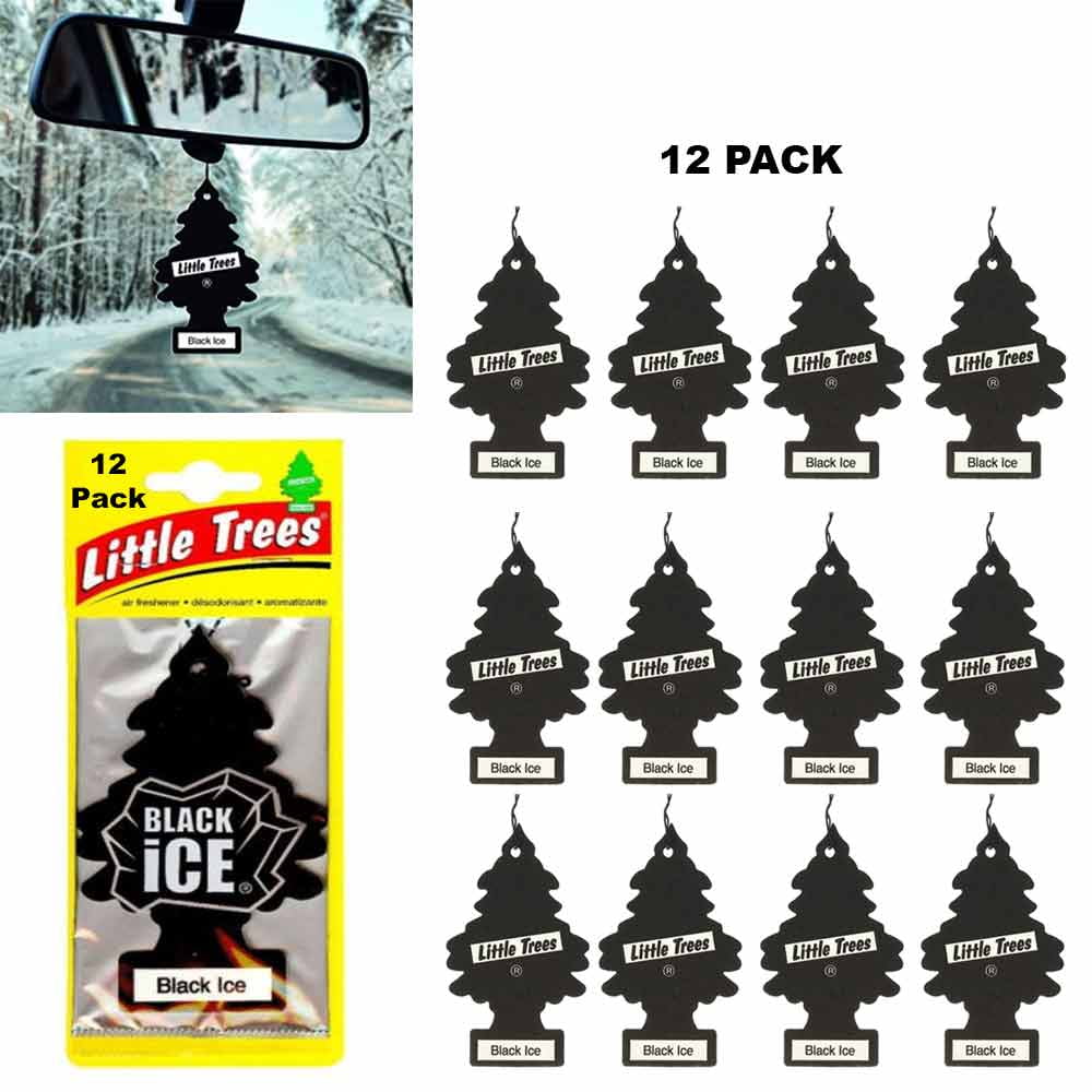 12 Little Trees Car Air Freshener Black Ice Scent Auto Fresh Home Hanging Office